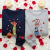 Zootopia Inspired Couple Embroidered Sweatshirt, Nick & Judy Heart Theme Sweatshirts, Cute Lovers Gift, Matching Valentine Crewneck