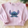 Stitch Embroidered Sweatshirt, Disney Lilo And Stitch Sweatshirt, Disney Stitch Embroidery Hoodie, Matching Disney Outfits