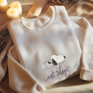 Lazy Dog Embroidery Shirt: Nope Not Today, Funny Snoopy Style