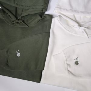 Custom Embroidered Initial Heart Hoodie On Sleeve, Personalized Initials Embroidery Sweatshirts, Matching Couples Outfit, Valentine's Day Gifts