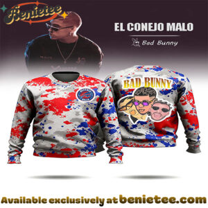Artistic Bill And Bad Bunny Print Sweatshirt