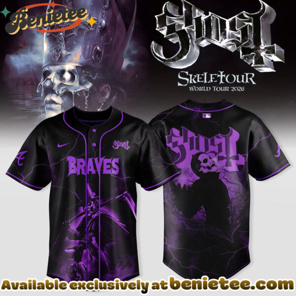 Atlanta Braves x Ghost - Skeletour 2026 North America Baseball Jersey, Sports Jerseys