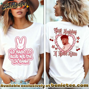 Bad Bunny Bunny Head DeclarationFront Back Print Short-Sleeve T-Shirt