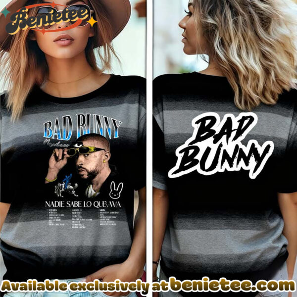 Bad Bunny Retro AlbumFront Back Print Short-Sleeve T-Shirt