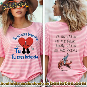 Bad Bunny Spanish FunnyFront Back Print Short-Sleeve T-Shirt