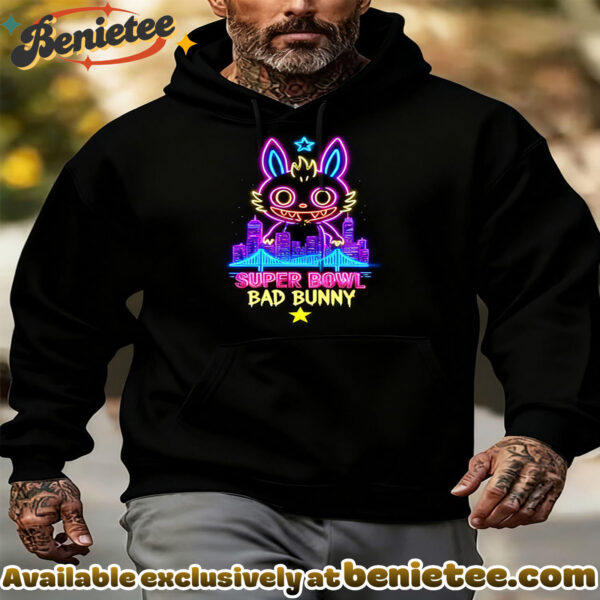 Bad Bunny Super Bowl Neon · Trendy Hoodie