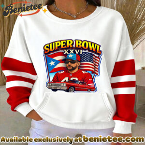 Bad Bunny Super Bowl XV Cool Color Blocked Round Neck Sweatshirt