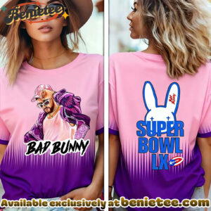 Bad Bunny Super BowlFront Back Print Short-Sleeve T-Shirt