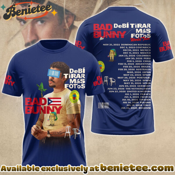 Bad Bunny World Tour Unisex Minimalist Retro Round Neck T-Shirt