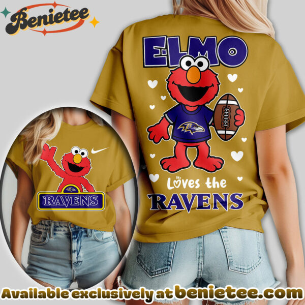 Baltimore Ravens Premium NFL Elmo Fan 3D Shirt