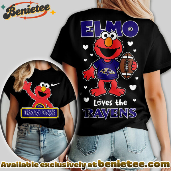 Baltimore Ravens Premium NFL Elmo Fan 3D Shirt