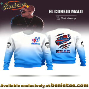 Bills And Bad Bunny Creative Design Print Crew Neck Sweatshirt