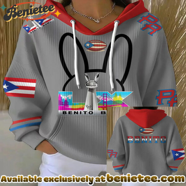 Bunny Football Music Lover Printed Hoodie - Ver 9