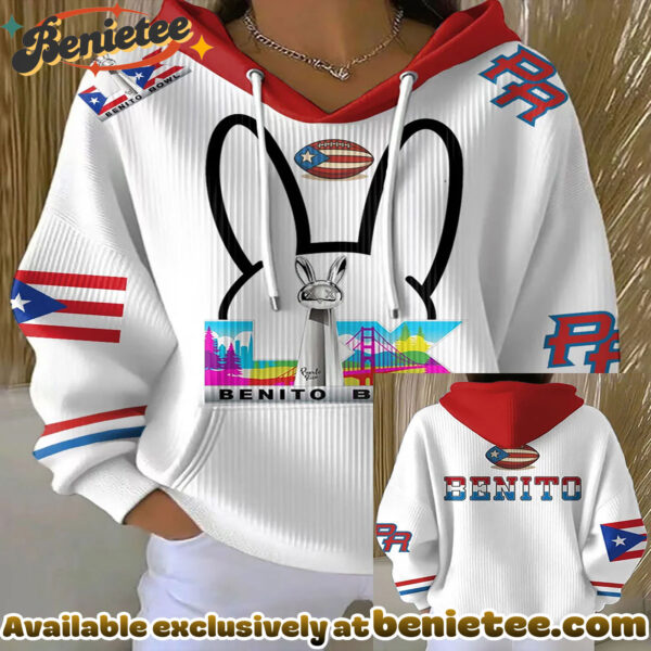 Bunny Football Music Lover Printed Hoodie - Ver 7