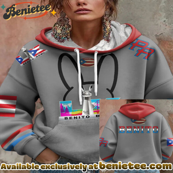 Bunny Football Music Lover Printed Hoodie - Ver 14