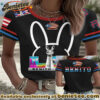 Bunny Football Music Lover Printed T-shirt - Ver 2