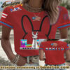 Bunny Football Music Lover Printed T-shirt - Ver 4