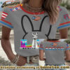 Bunny Football Music Lover Printed T-shirt - Ver 3