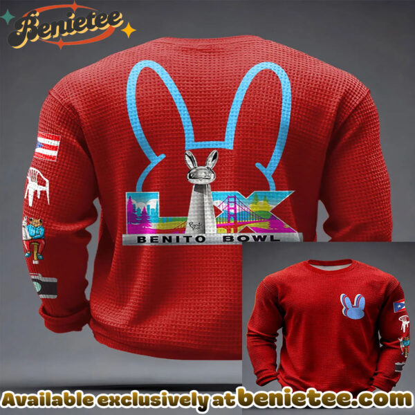Bunny Football Music Lover Printed Waffle Tops - Ver 5