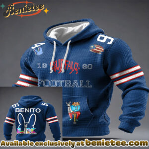 Bunny Music Football Lover Buffalo Printed Hoodie