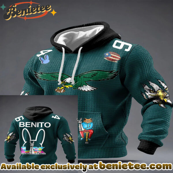 Bunny Music Football Lover Eagle Printed Hoodie - Ver 2