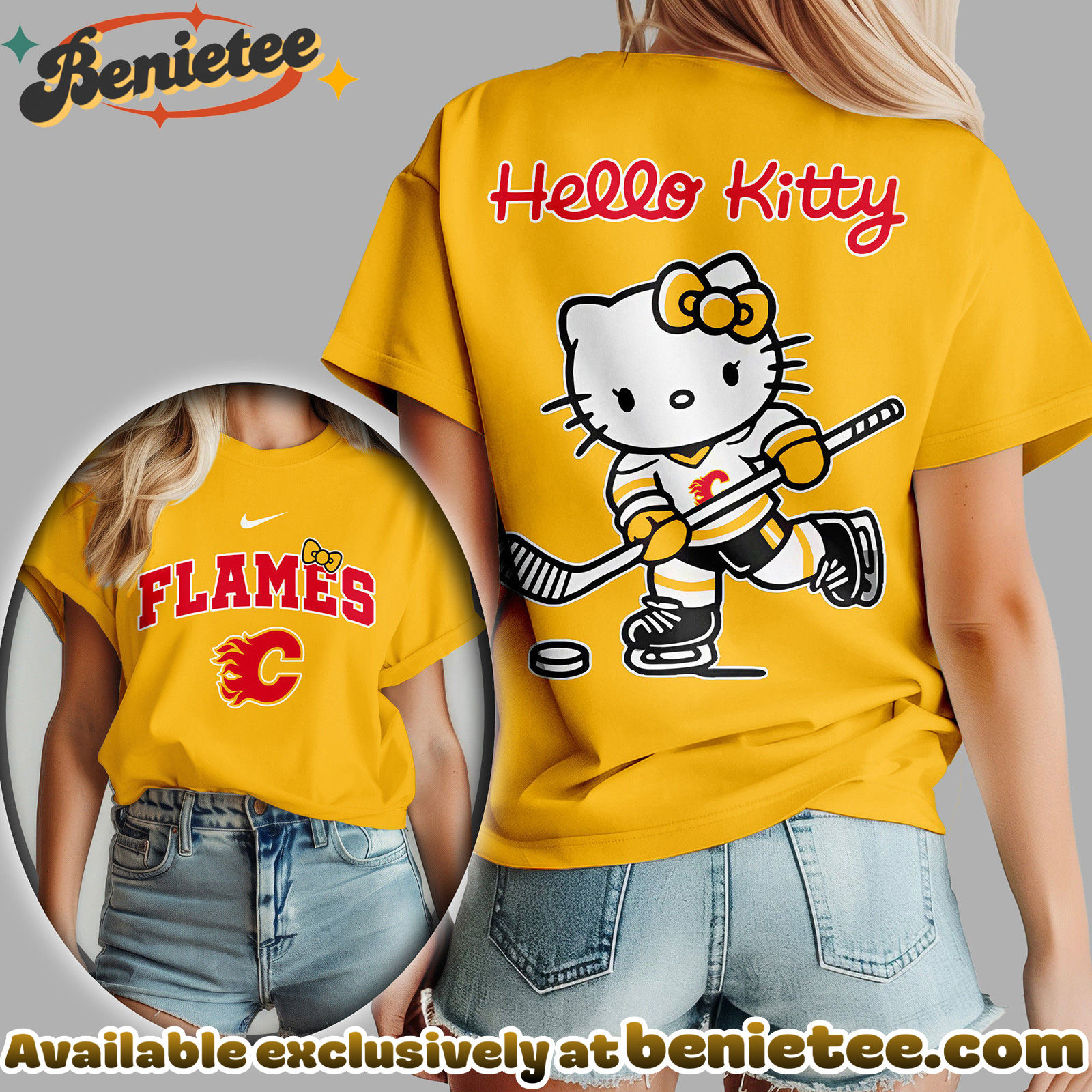 Calgary Flames Premium NHL Hello Kitty Womens Shirt