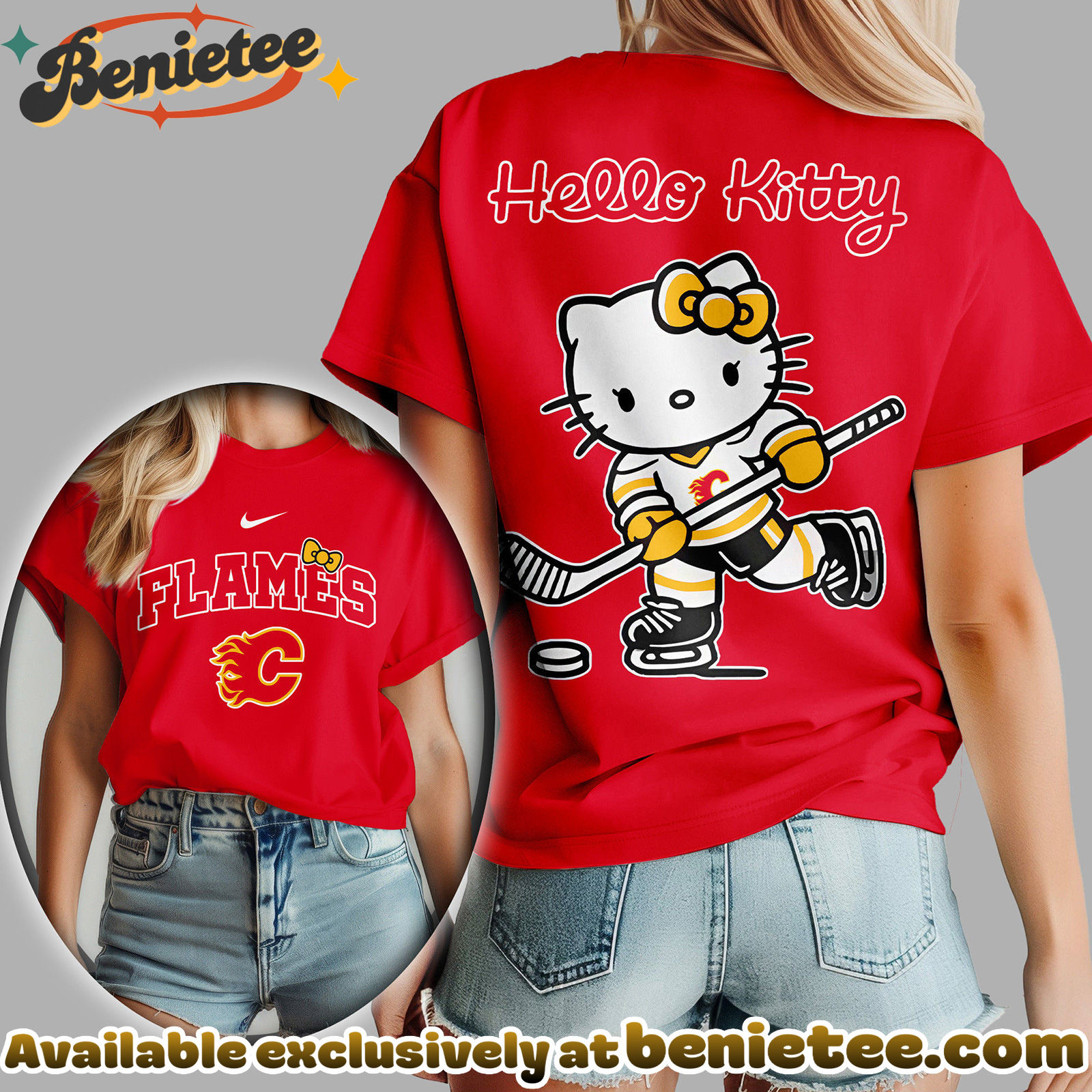 Calgary Flames Premium NHL Hello Kitty Womens Shirt