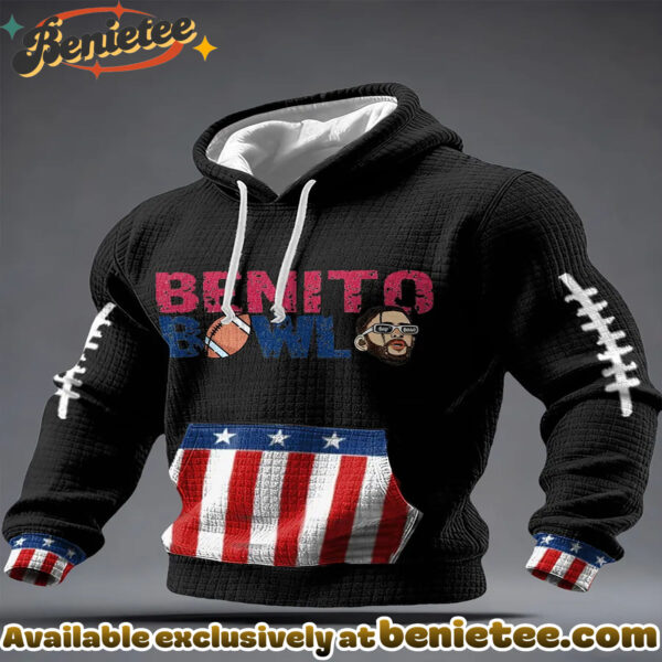 Casual Bad Bunny Super Bowl Collaboration Hooded Sweatshirt