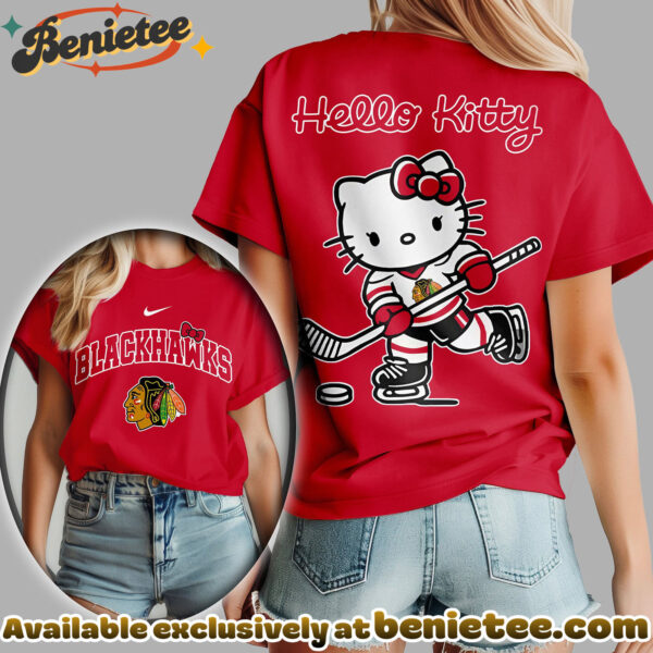 Chicago Blackhawks Premium NHL Hello Kitty Womens Shirt