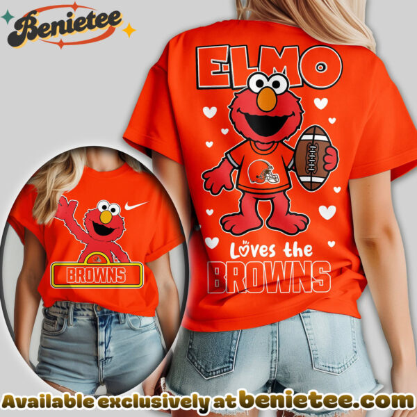 Cleveland Browns Premium NFL Elmo Fan 3D Shirt