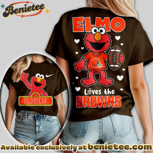 Cleveland Browns Premium NFL Elmo Fan 3D Shirt