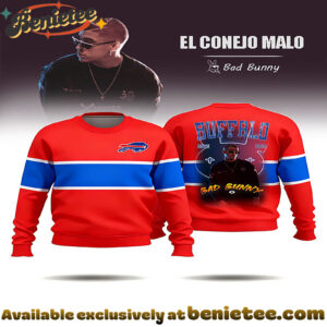 Creative Bills And Bad Bunny Print Crew Neck Sweatshirt