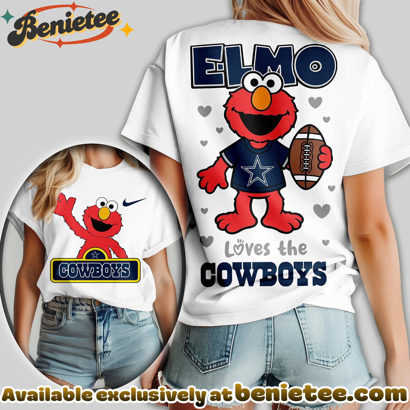 Dallas Cowboys Premium NFL Elmo Fan 3D Shirt