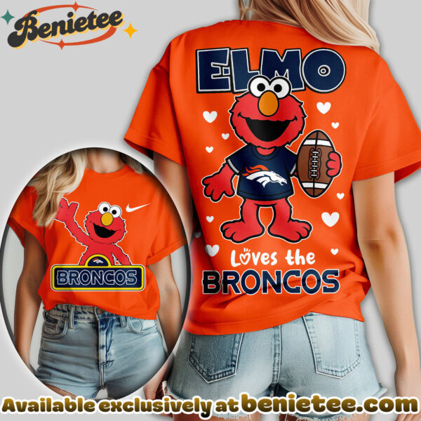Denver Broncos Premium NFL Elmo Fan 3D Shirt