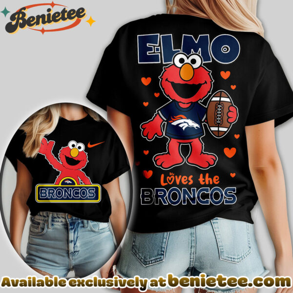 Denver Broncos Premium NFL Elmo Fan 3D Shirt