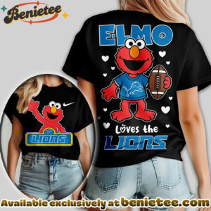 Detroit Lions Premium NFL Elmo Fan 3D Shirt