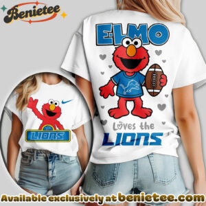 Detroit Lions Premium NFL Elmo Fan 3D Shirt