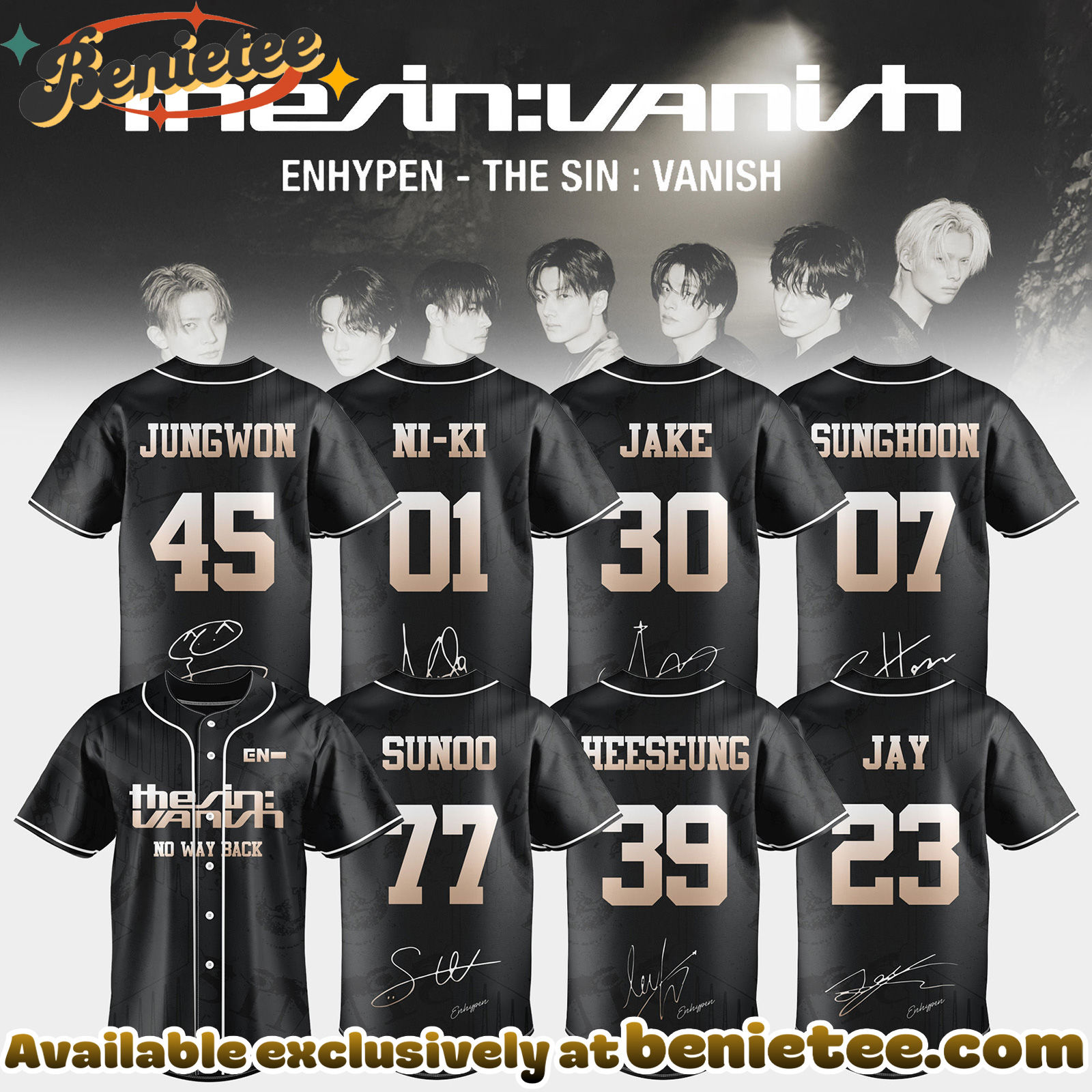 ENHYPEN THE SIN VANISH Still STORM Ver Baseball Jersey, Sports Jerseys - Ver 2