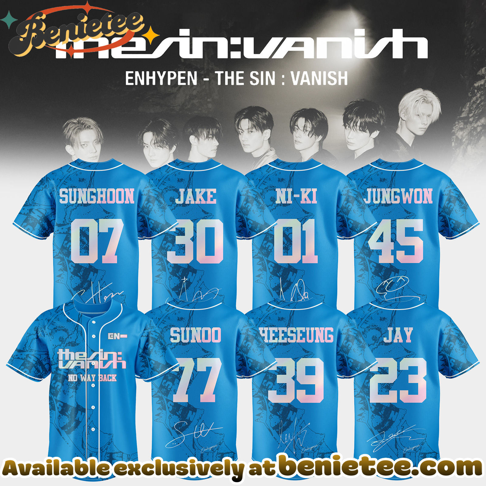 ENHYPEN THE SIN VANISH Still STORM Ver Baseball Jersey, Sports Jerseys