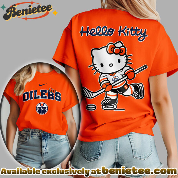 Edmonton Oilers Premium NHL Hello Kitty Womens Shirt