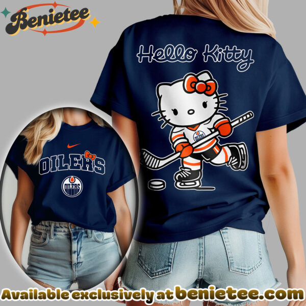 Edmonton Oilers Premium NHL Hello Kitty Womens Shirt