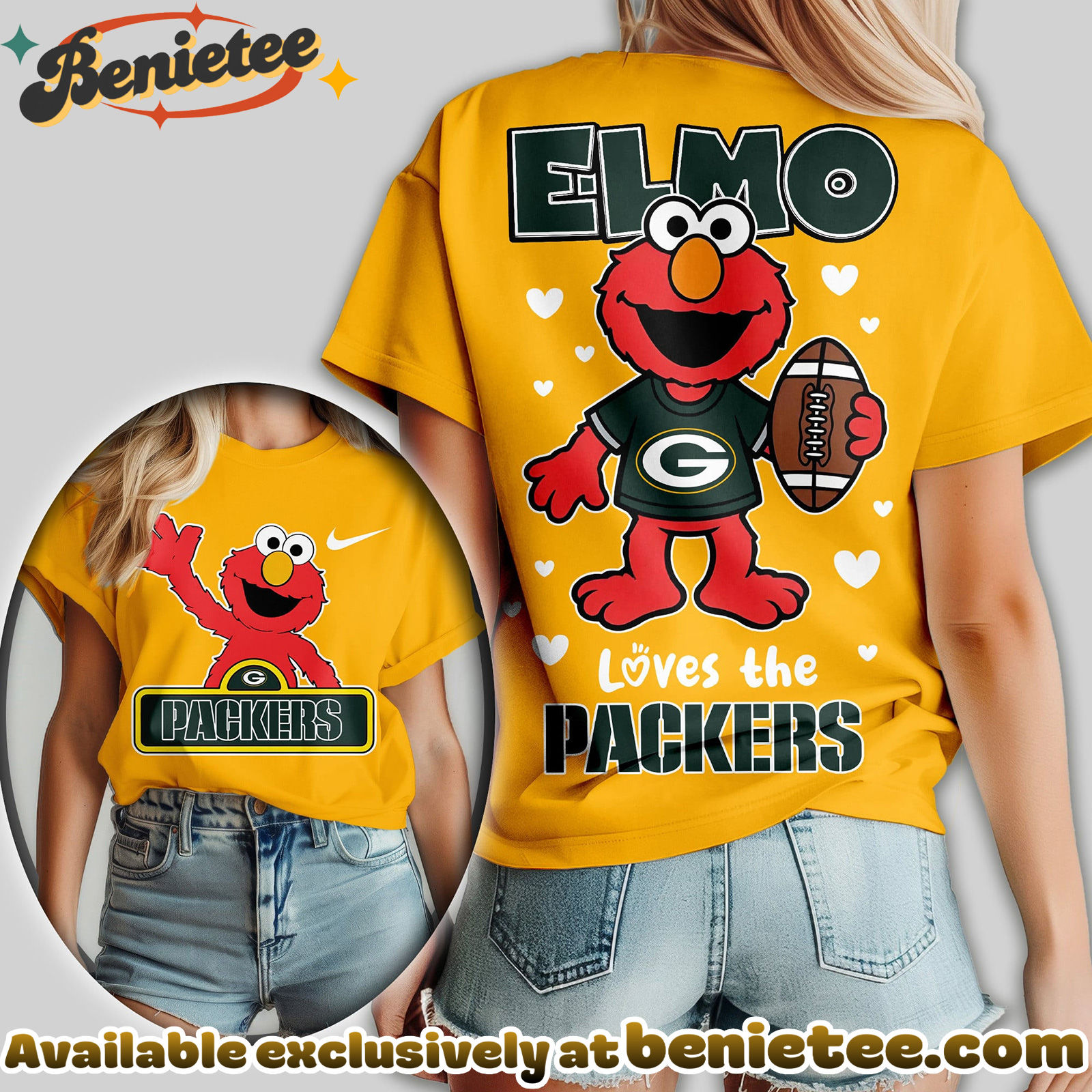 Green Bay Packers Premium NFL Elmo Fan 3D Shirt