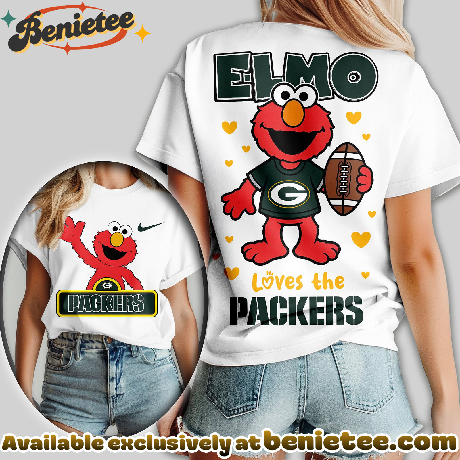 Green Bay Packers Premium NFL Elmo Fan 3D Shirt