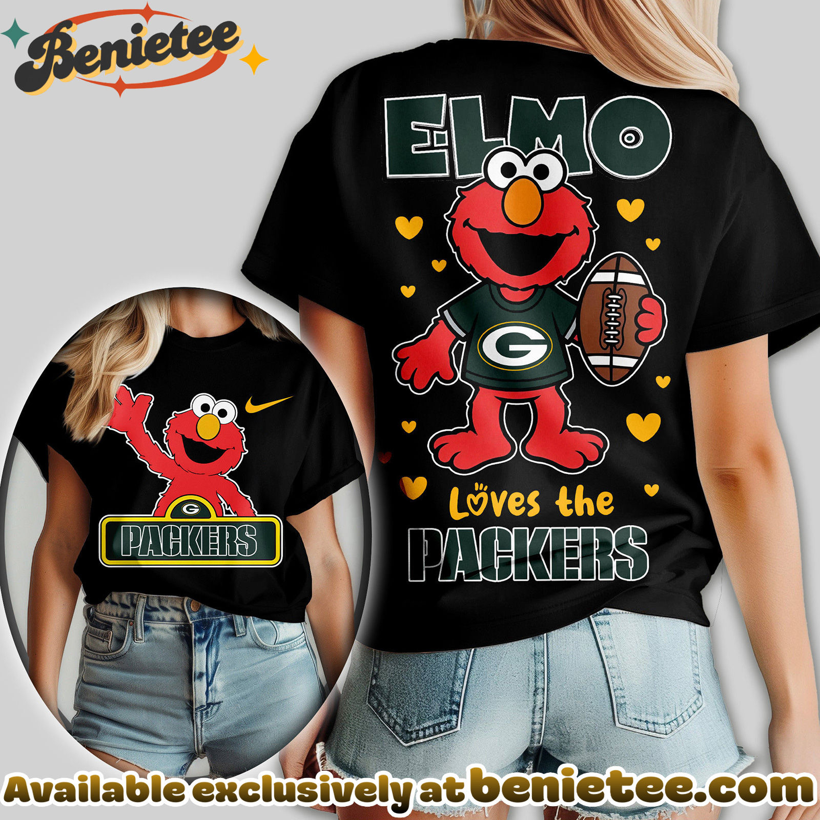 Green Bay Packers Premium NFL Elmo Fan 3D Shirt