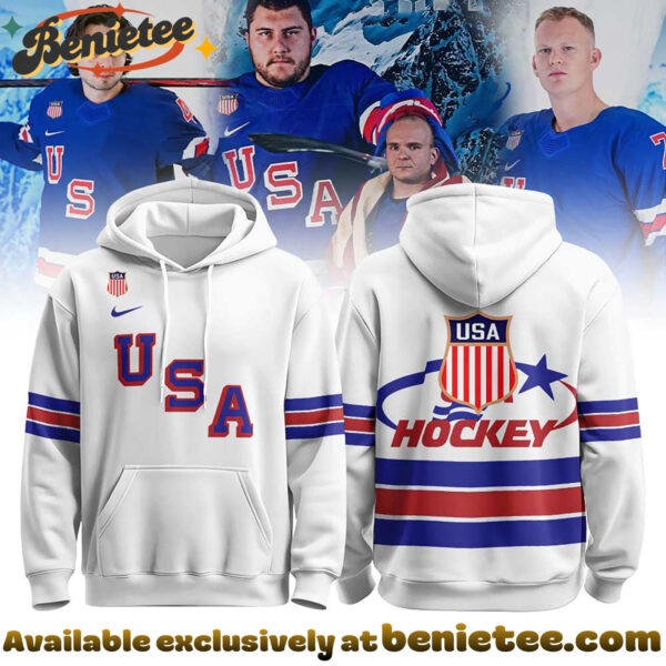 Hockey USA 2026 Olympic Hoodie Editions Limited White