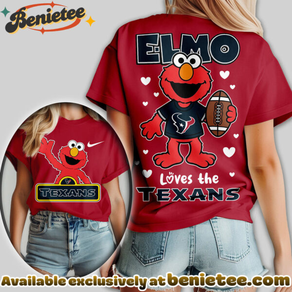 Houston Texans Premium NFL Elmo Fan 3D Shirt