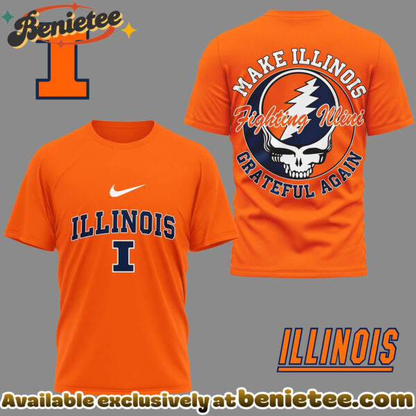 Illinois Fighting Illini Premium NCAA Grateful Game Day 3D Shirt Hoodie