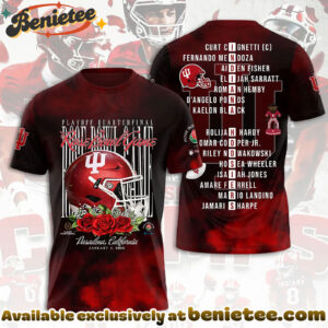 Indiana Hoosiers Football 2026 Rose Bowl 3D Apparel Hoodie