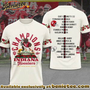 Indiana Hoosiers Football 2026 Rose Bowl Champions 3D Apparel Hoodie - Ver 8