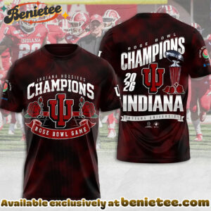 Indiana Hoosiers Football 2026 Rose Bowl Champions 3D Apparel Hoodie - Ver 4